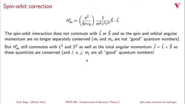 7.04 The hydrogen spin-orbit correction смотреть онлайн
