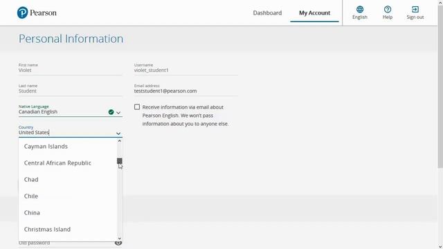 Pearson English Portal for Students: Updating Personal Information смотреть онлайн