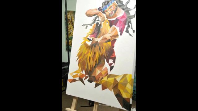 POLYGON ART Samson and the lion смотреть онлайн