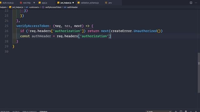 12. Verifyting an Access Token using a middleware | Node JS API Authentication смотреть онлайн