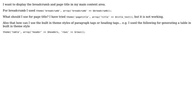 Drupal: How to display the node title in different region 2 using theme method in drupal 7? смотреть онлайн