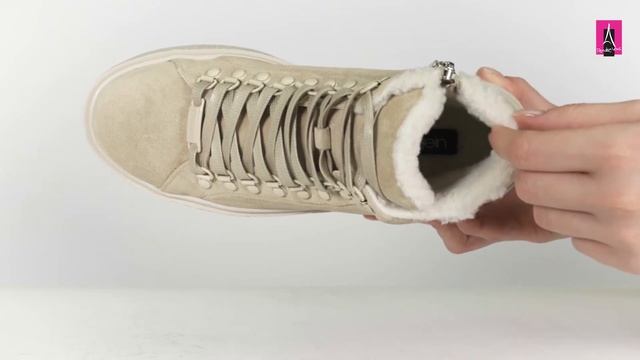 Видеообзор I Женские кеды CALVIN KLEIN CREPE CUPSOLE HIGH TOP SU WL 2673335