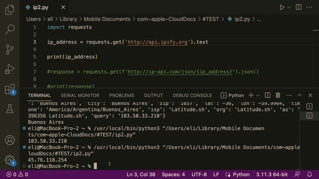 IP Address Geolocation with Python (ipify.org, IP-API.com) смотреть онлайн