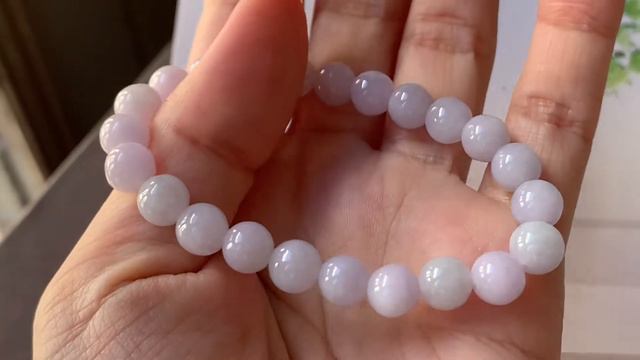 7.2mm A-Grade Natural Lavender Jadeite Beaded Bracelet No.190277 смотреть онлайн