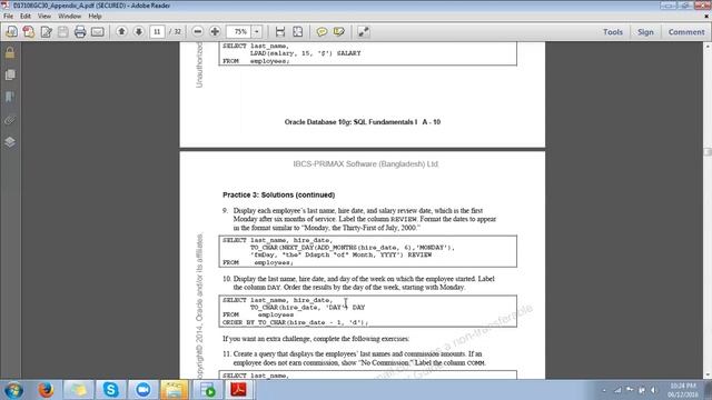 Oracle sql chapter 3 Class 4 part 2 смотреть онлайн