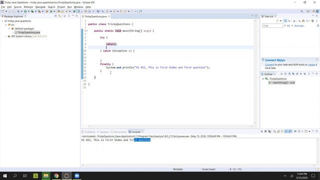1-Java Tricky Question(Try-Return-Finally) смотреть онлайн
