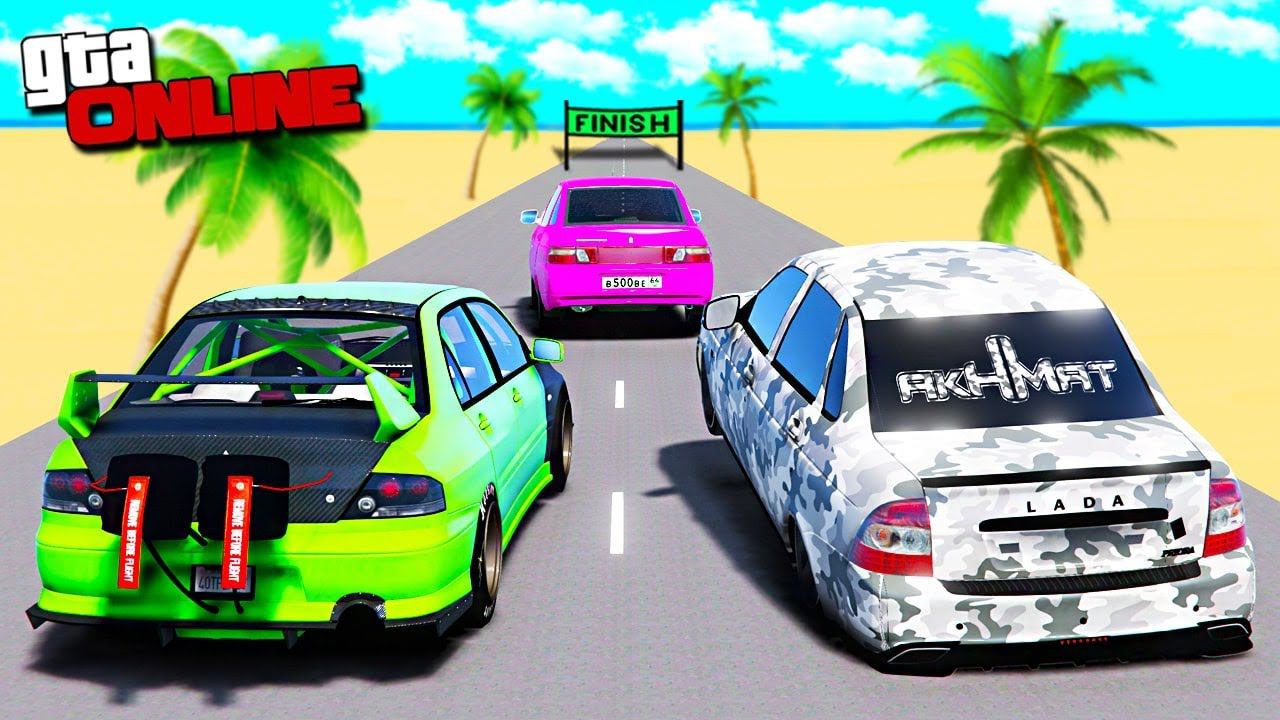 БЫСТРЕЕ СКОРОСТИ СВЕТА! РУССКИE ЧИТ ТАЧКИ НА ГОНКАХ НА ОДНУ МИЛЮ! ДРАГ РЕЙСИНГ В GTA 5! смотреть онлайн