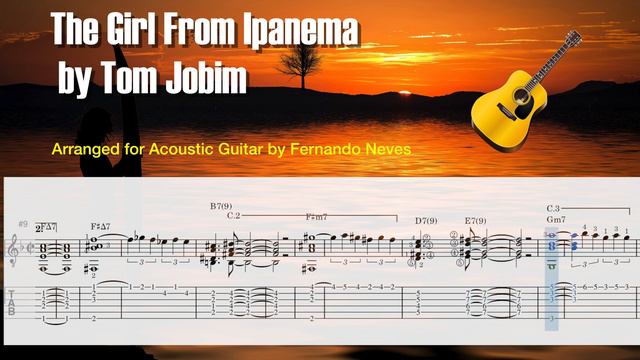 🎸 The Girl from Ipanema (Tom Jobim) Guitar Solo [Score and Tab] смотреть онлайн