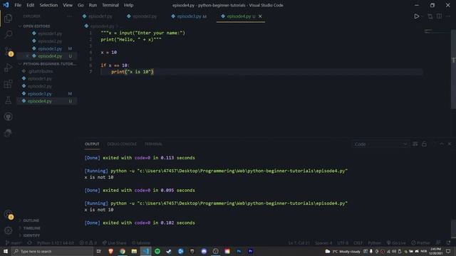 Python Beginners Tutorial #4 - If/Else/Elif, Input, смотреть онлайн