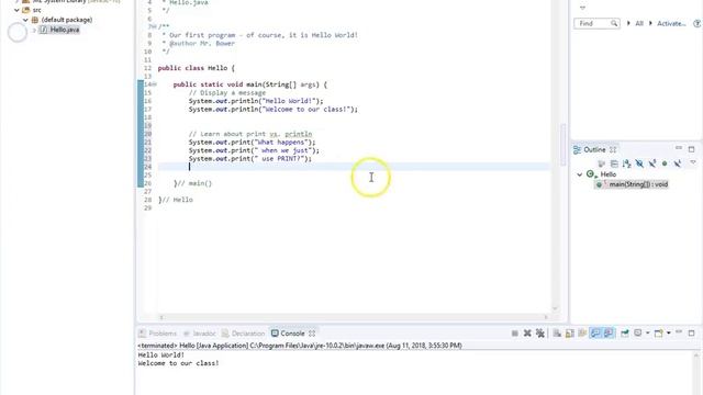 Java 2.1- Opening Eclipse For Hello World смотреть онлайн