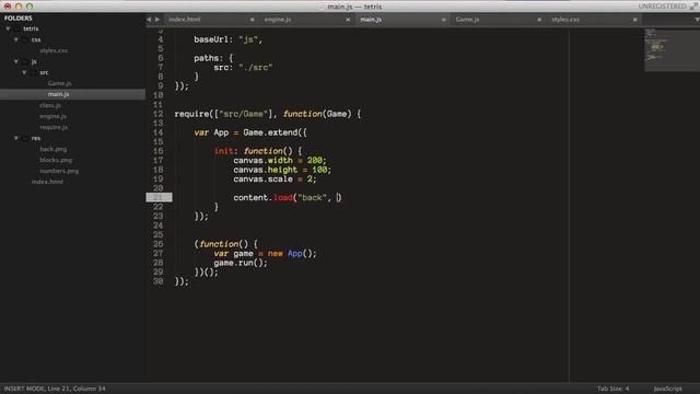 Tetris #1 HTML5 Game Programming Tutorial javascript смотреть онлайн