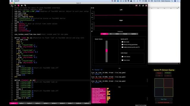 Sonic Pi Simon Game with TouchOSC смотреть онлайн