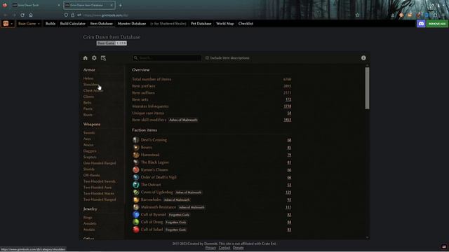 Grim Dawn, Grimtools.com Basics That Might Help New Players