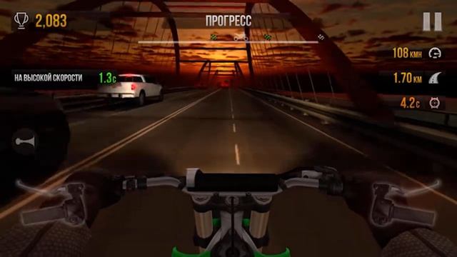 Traffic Rider ￼￼новый мотоцикл зелёного цвета смотреть онлайн