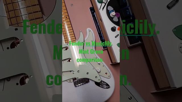 Fender Mint Green pickguard (guitar) vs Musiclily. смотреть онлайн
