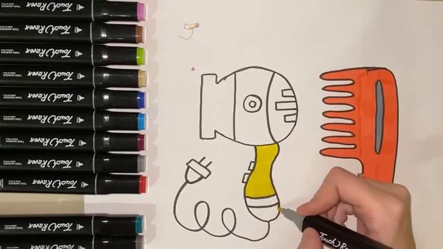 КАК НАРИСОВАТЬ ФЕН,РАСЧЁСКУ/РИСУЕМ ЛЕГКО И ПРОСТО смотреть онлайн