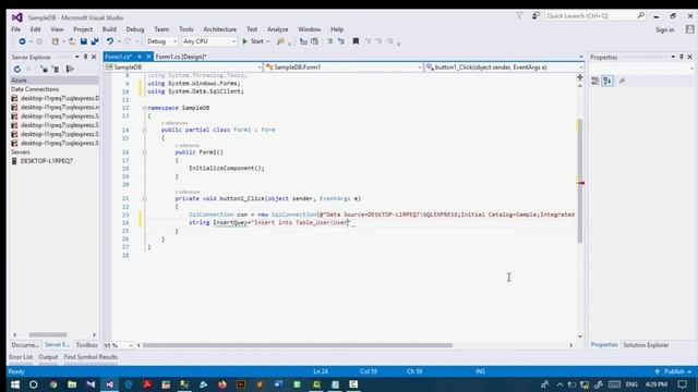 How to connect and save Textbox Values into sql database in C# смотреть онлайн
