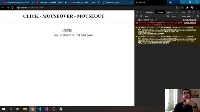 Javascript Dersleri - 10 - Click, MouseOver ve MouseOut смотреть онлайн