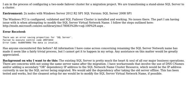 DevOps & SysAdmins: SQL Server Virtual Network Name Change Error смотреть онлайн