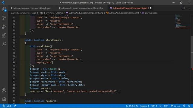 Laravel 8 E-Commerce - Admin Add Coupons Expiry Date смотреть онлайн