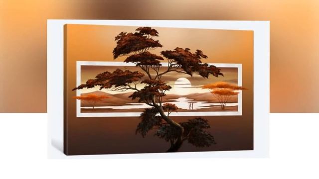 Модульные картины в интерьере «Саванна на закате» смотреть онлайн