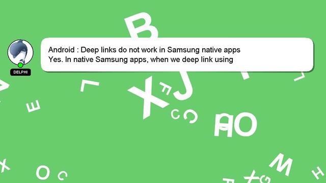 Android : Deep links do not work in Samsung native apps смотреть онлайн