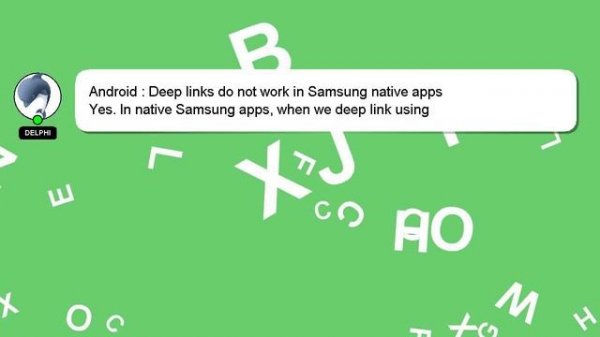 Android : Deep links do not work in Samsung native apps