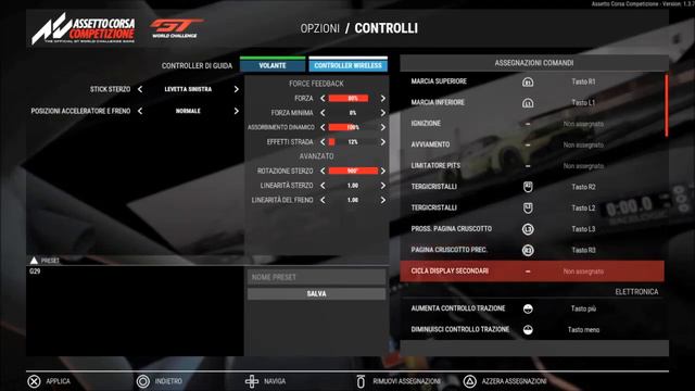 Logitech G29 Setup Configurazione Assetto Corsa Competizione Play Station 4 PS4