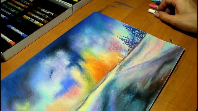 Draw a winter landscape/ Рисуем зимний парк!!! смотреть онлайн