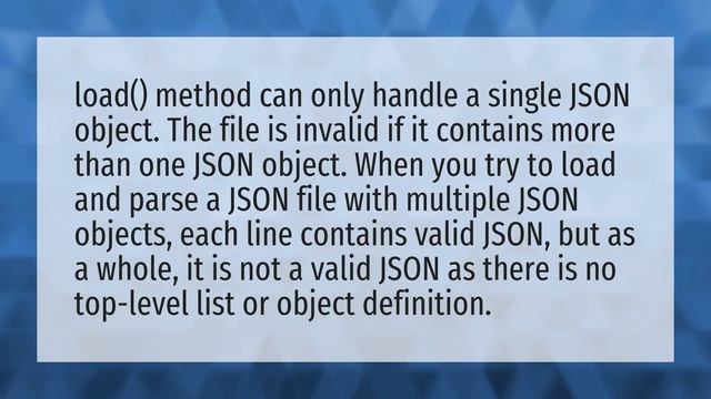 Can a JSON file have multiple objects? смотреть онлайн