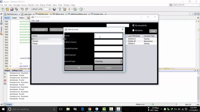 JAVA Swing Bank Application смотреть онлайн