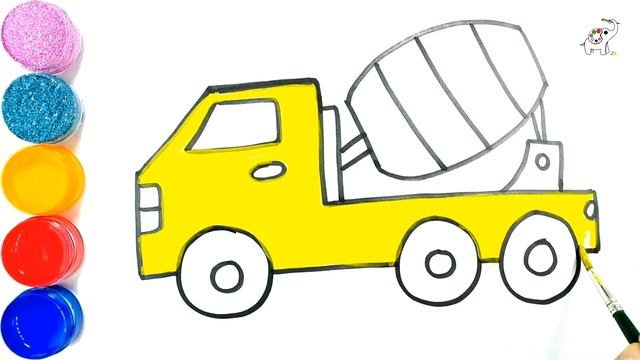 Draw a Mixer Truck | bolalar uchun mikser yuk mashinasini chizish | Нарисуйте рисунок грузовика смотреть онлайн