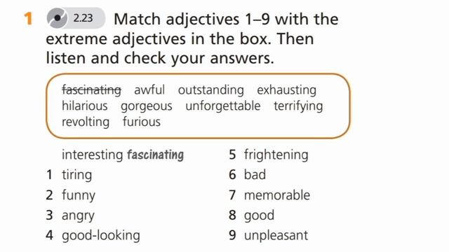 English Plus 9. Module 6. Extreme adjectives. Ex 1 p. 72 смотреть онлайн