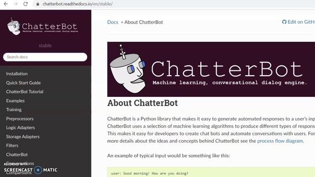 ChatterBot installation and programming. смотреть онлайн