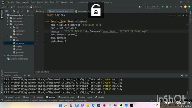 Create A Table in sqlite3 for Quiz Application in tkinter python in Tamil | Create Table in Sqlite3 смотреть онлайн