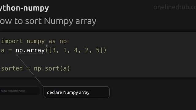 How to sort Numpy array смотреть онлайн