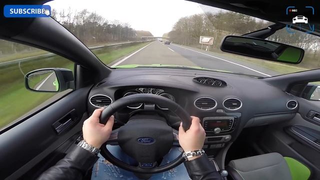 Ford Focus RS MK2 426HP ACCELERATION & TOP SPEED Autobahn POV Test Drive смотреть онлайн