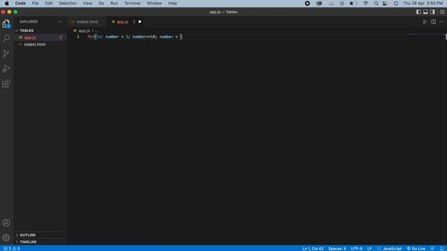Math tables using JavaScript (for loop)| Full Tutorial смотреть онлайн