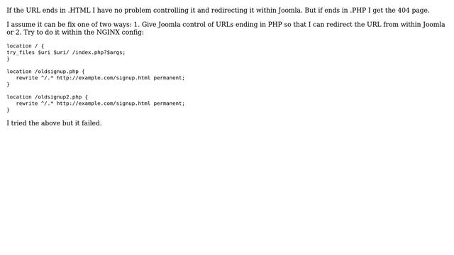 DevOps & SysAdmins: How can I redirect specific URLs ending in .PHP to another URL in Nginx? смотреть онлайн