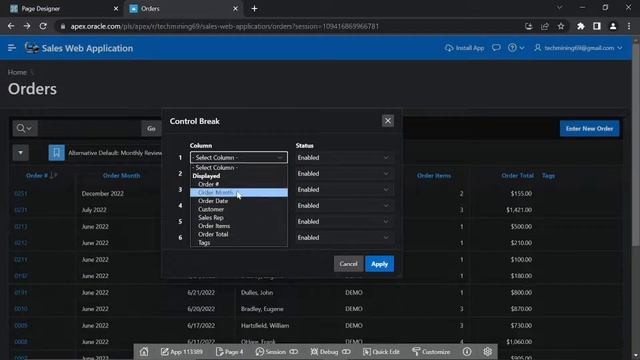 Customize Interactive Report using Actions Menu (Sort, Control Break, Highlight) - Part 12 смотреть онлайн