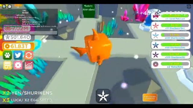 ROBLOX Ninja Clicker Simulator: MY FIRST Megalodon Shark Pets! смотреть онлайн