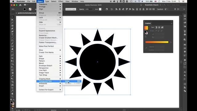 How To Apply Gradient To Multiple Objects In Illustrator CC смотреть онлайн