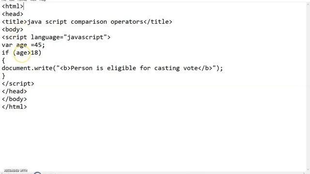 Comparison and String Operators in Java Script смотреть онлайн