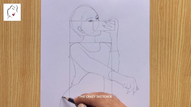 How to draw a Taking Selfie Girl step by step | Pencil Sketch Drawing | The Crazy Sketcher смотреть онлайн