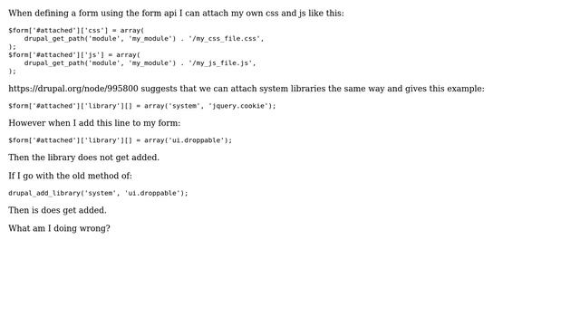 Drupal: Attaching a system js library using #attached property (D7) смотреть онлайн