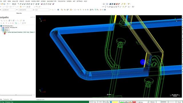 03 ВАРИАНТ-2 Waterline траектория обработки поверхности скругления по периметру в Mastercam смотреть онлайн