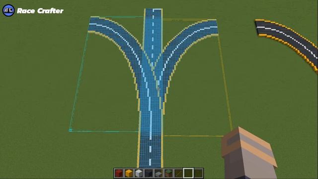 HOW TO MAKE CURVED ROADS IN MINECRAFT | Y Intersections | CITY BUILDS | Race Crafter Tutorial