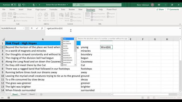 19 - Extract the Last Word in a Cell (very easy with VBA) смотреть онлайн
