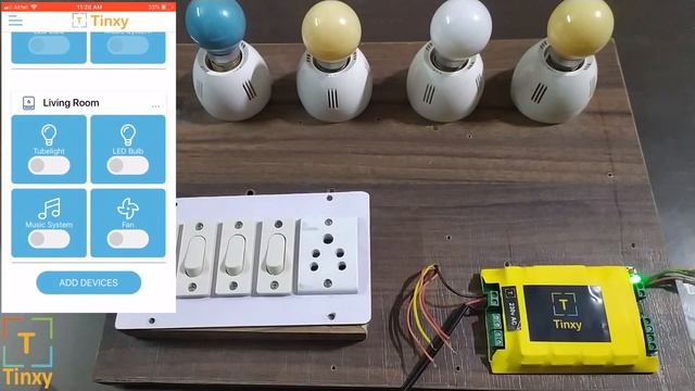 Tinxy 4 Node/ Channel WiFi Smart Switch Installation instructions смотреть онлайн
