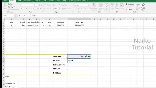 Cara Membuat Invoice Pelunasan Di Excel смотреть онлайн